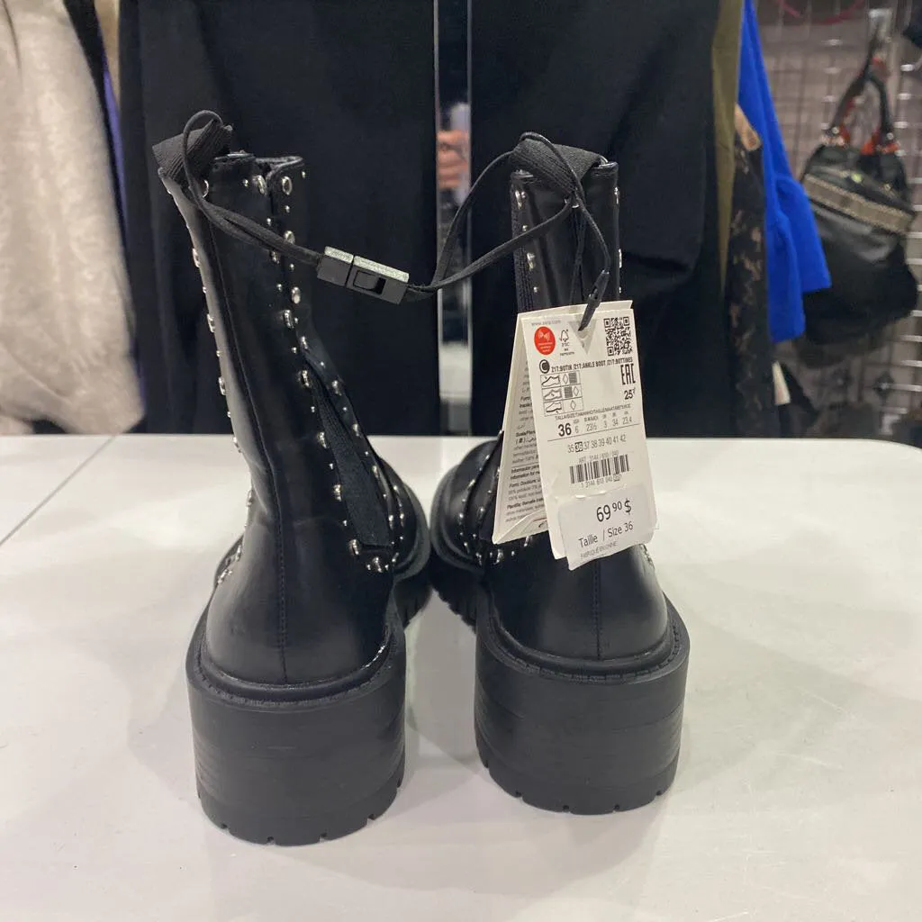 Zara studded sock boots NWT 6